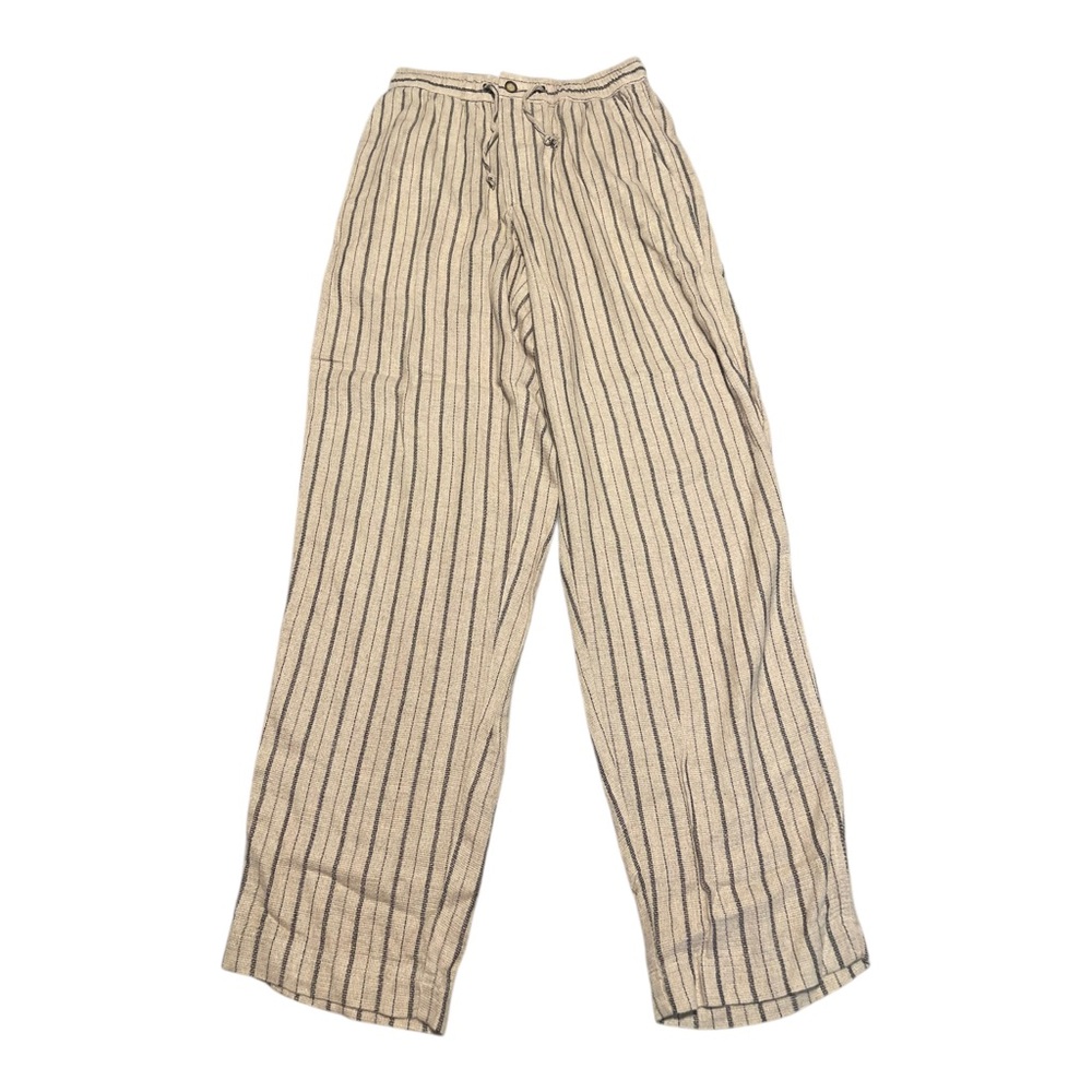 Vtg Structure Collezioni Linen Blend Stripe Pants 90s  Coastal Minimalist Medium
